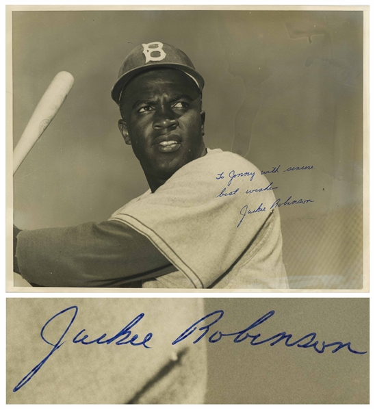 Jackie Robinson Signed 14 x 11 Photo -- With PSA/DNA COA